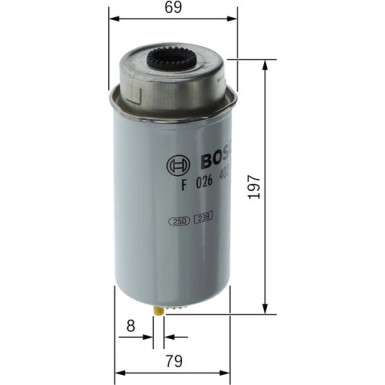 Kraftstofffilter Ford Transit 2.0-2.4Tdci 02-06 | F 026 402 122
