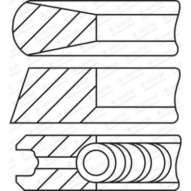 GOETZE ENGINE Kolbenringsatz | 08-443400-00