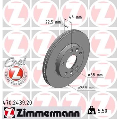 ZIMMERMANN Bremsscheibe | 470.2439.20
