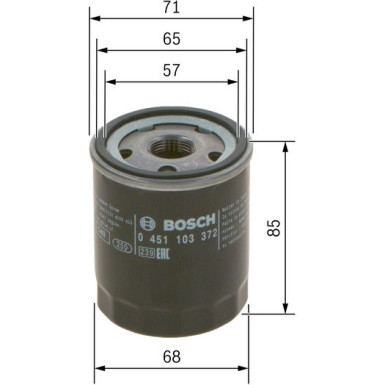 Ölfilter | MITSUBISHI,SMART(MCC) | 0 451 103 372