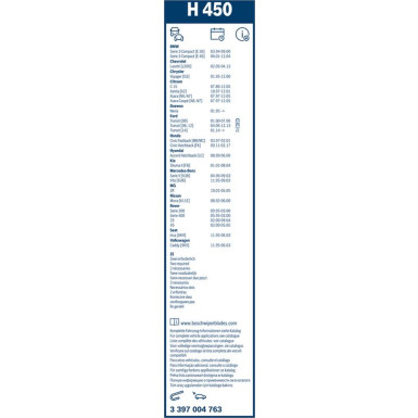 BOSCH | Wischerblatt H450 | TWIN-Standard | 3397004763