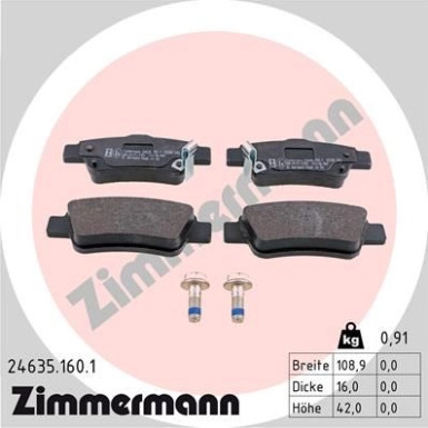 ZIMMERMANN Bremsbeläge | 24635.160.1