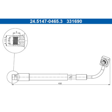 ATE Bremsschlauch | 24.5147-0465.3