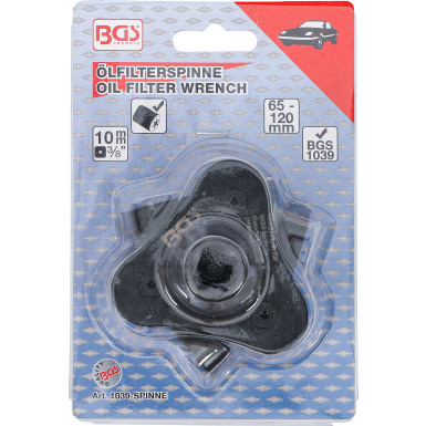 BGS Ölfilterspinne, 3-armig | für Ölfilter Ø 65 - 120 mm | 1039-SPINNE