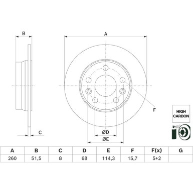 BOSCH | Bremsscheibe 0 986 479 H61