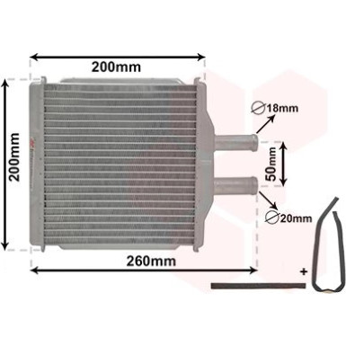 VAN WEZEL Wärmetauscher, Innenraumheizung 81006088 VAN WEZEL Wärmetauscher, Innenraumheizung 81006088