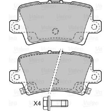 VALEO Bremsbeläge 598849 VALEO Bremsbeläge 598849