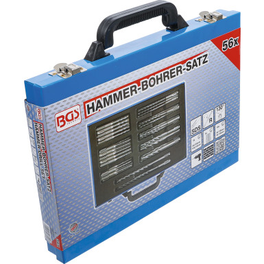 BGS Hammer-Bohrer-Satz | SDS-Schaft, Hartmetallspitze | 4 - 12 mm | 56-tlg | 7894