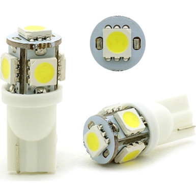 LED Glassockel W5W T10 5x 5050 SMD Weiß LED Glassockel W5W T10 5x 5050 SMD Weiß