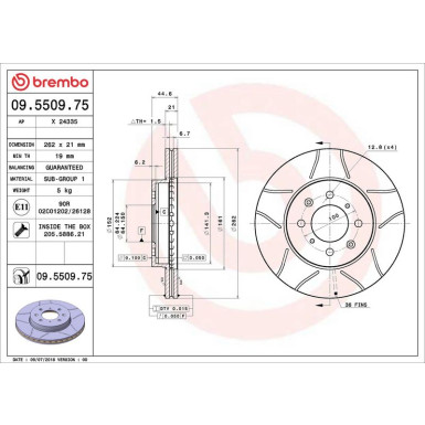 86 481 021M Bremsscheibe VA Brembo Max | HONDA Civic,CRX,MG,ROVER 87 | 09.5509.75
