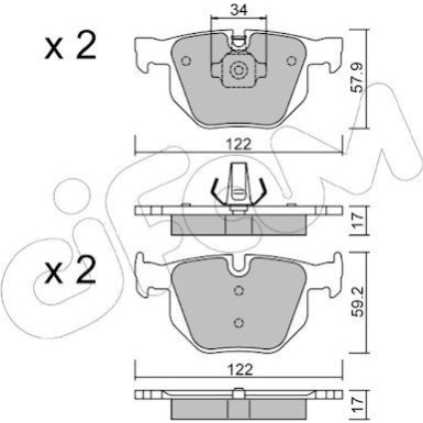CIFAM Bremsbelagsatz, Scheibenbremse 822-644-4