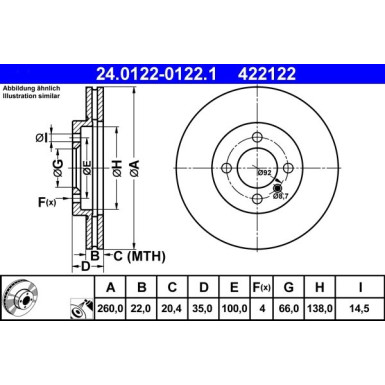 Bremsscheibe Bmw S. 3 1.6-2.7 83-94 | 24.0122-0122.1