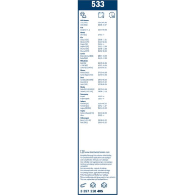 Scheibenwischer 530/475Mm | TWIN-Standard | 3397118405