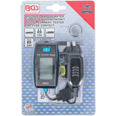 BGS Digitales Amperemeter für Sicherungskontakt | 63520