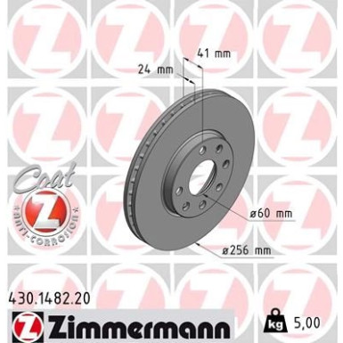 ZIMMERMANN Bremsscheibe | 430.1482.20
