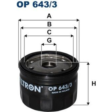 FILTRON Ölfilter OP 643/3