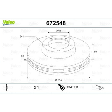 VALEO Bremsscheibe | 672548