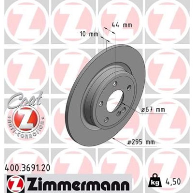ZIMMERMANN Bremsscheibe | 400.3691.20