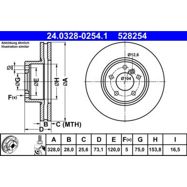 Bremsscheibe Bmw P. X3/X4 1.6-3.0 11- Power Disc PowerDisc 24.0328-0254.1