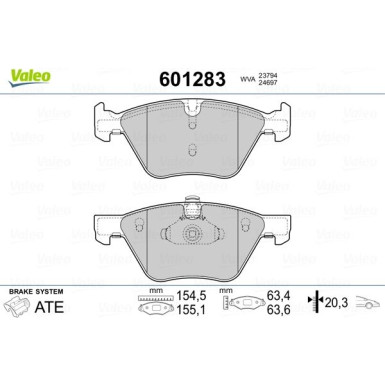 VALEO Bremsbeläge | 601283