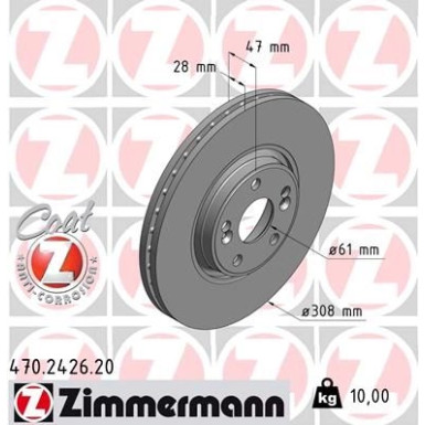 ZIMMERMANN Bremsscheibe | 470.2426.20
