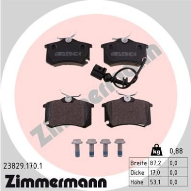 ZIMMERMANN Bremsbeläge 23829.170.1