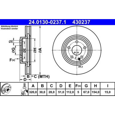 Bremsscheibe Db P. W176/W246/C117/X117 2.0 12 | 24.0130-0237.1