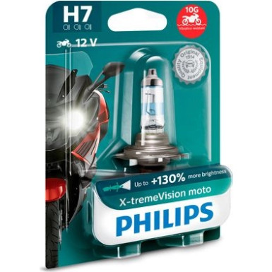 H7 12V 55W PX26d X-tremeVision Moto +130% 1 St. Blister Philips | 12972XV+BW