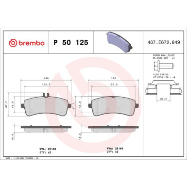 BREMBO Bremsklötze HA MERCEDES S-Klasse 14 PRIME LINE P 50 125