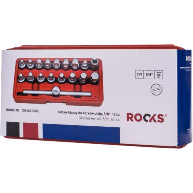 OK-02.0662 Schlüsselsatz für Íldeckel, 3/8, 18 Teile