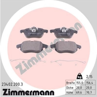 ZIMMERMANN Bremsbeläge 23402.200.3