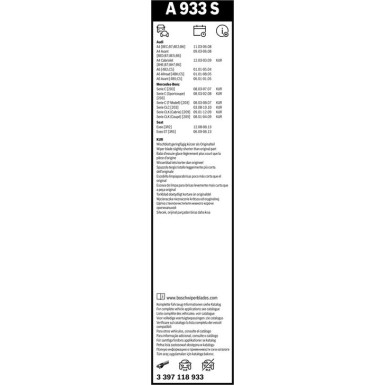 BOSCH | Scheibenwischer Aerotwin A933S | AUDI A6 RS6 Avant quattro | 3397118933