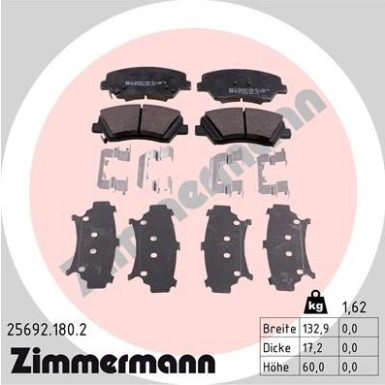 ZIMMERMANN Bremsbeläge | 25692.180.2