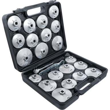 BGS Ölfilterschlüssel-Satz | Aluminium-Druckguss | Antrieb Innenvierkant 12,5 mm (1/2"""") | 23-tlg | 1035