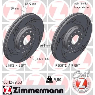 ZIMMERMANN Bremsscheibe 100.1249.53 BLACK Z