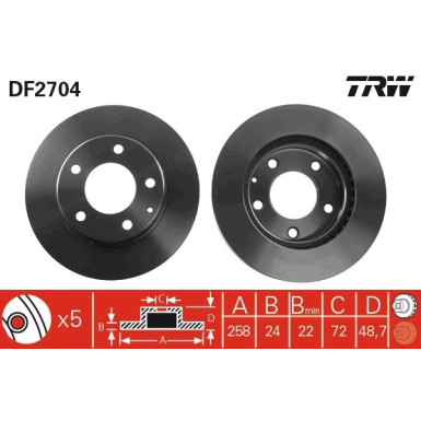 Bremsscheibe Mazda S. 626 91 | DF2704