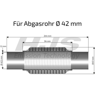 Flexrohr mit Schellen | DM 42,5 L 240mm | 83 00 8414 Flexrohr mit Schellen | DM 42,5 L 240mm | 83 00 8414