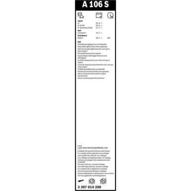 BOSCH | Scheibenwischer Aerotwin A106S | Jaguar XE/XF 15-, Tesla | 3397014208