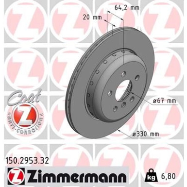 ZIMMERMANN Bremsscheibe | 150.2953.32