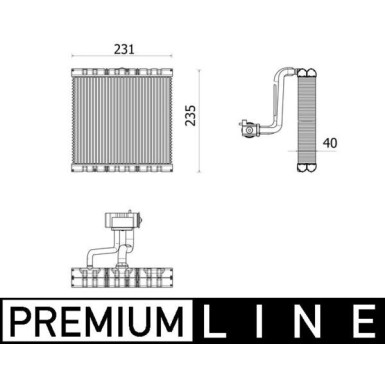 MAHLE Verdampfer, Klimaanlage | AE 166 000P