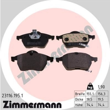 ZIMMERMANN Bremsbeläge 23116.195.1