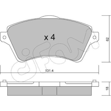 CIFAM Bremsbelagsatz, Scheibenbremse 822-349-0