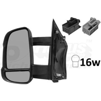 Aussenspiegel li. mit Blinkleuchte Temp. S Fiat Ducato konvex 16W 10P mitl. A OE 735517080 HAGUS