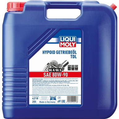 Liqui Moly Hypoid-Getriebeöl (GL4/5) TDL SAE 80W-90 20 l | 4218 | 20l Kanister Kunststoff