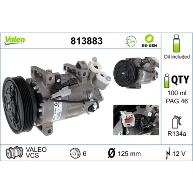 VALEO Kompressor 813883 VALEO RE-GEN AT