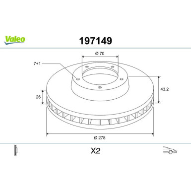 VALEO Bremsscheibe 197149