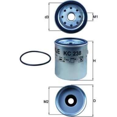 MAHLE Kraftstofffilter | KC 238D