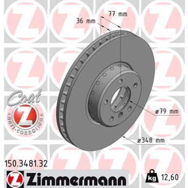 ZIMMERMANN Bremsscheibe | 150.3481.32