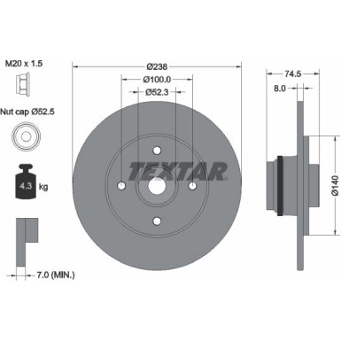 Bremsscheibe Renault T. Clio 01 PRO 92154003