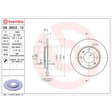 70 482 026 Bremsscheibe HA | CITROEN ZX,Saxo,Xsara 91 | 08.9602.10